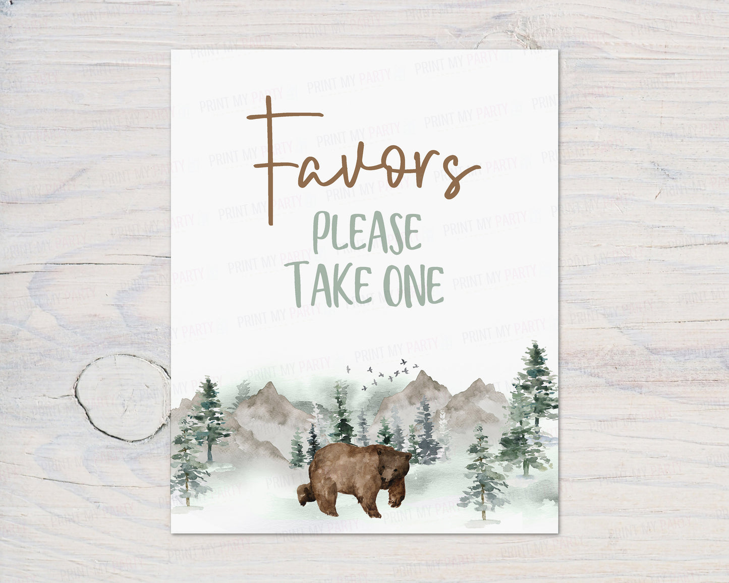 Woodland Favors Sign | Forest Animals Party Decorations - 47H