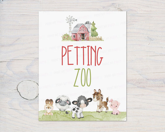 Petting Zoo Sign Printable | Farm Party Table Decoration - 11C1