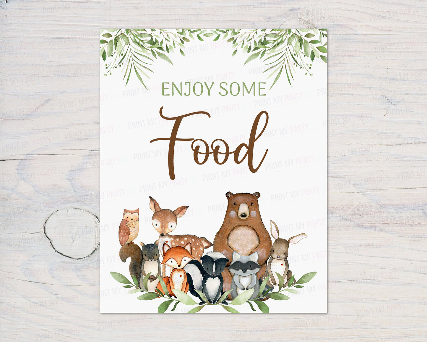 Woodland Food Sign | Forest Animals Party Decorations - 47J0