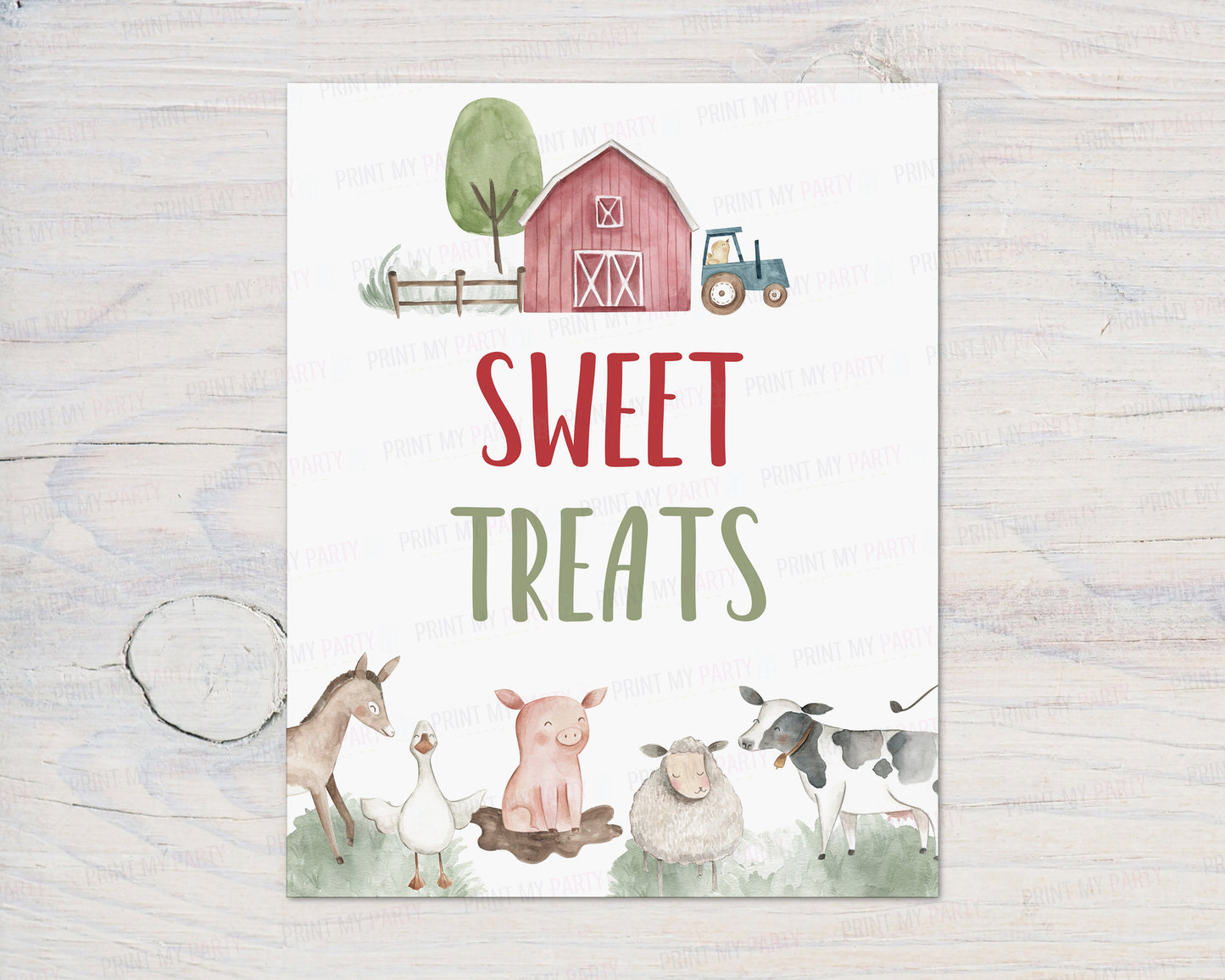 Sweet Treats Sign | Farm Party Decorations - 11B