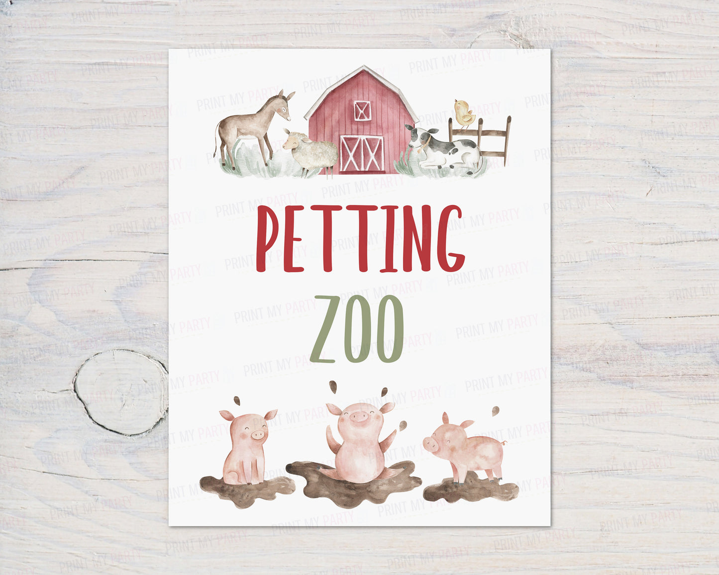 Petting Zoo Sign | Boy Farm Party Decorations - 11B