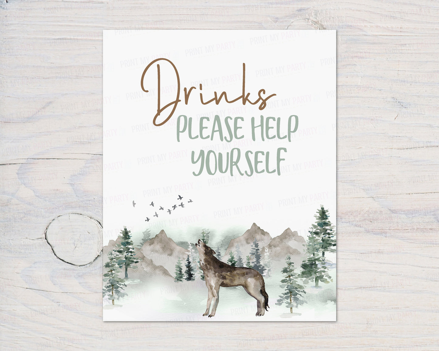 Woodland Drinks Sign | Forest Animals Party Decorations - 47H