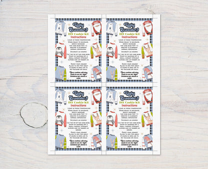 Editable Ugly sweater Cookie Kit Instructions Card | Christmas DIY Cookie KIT card- 112
