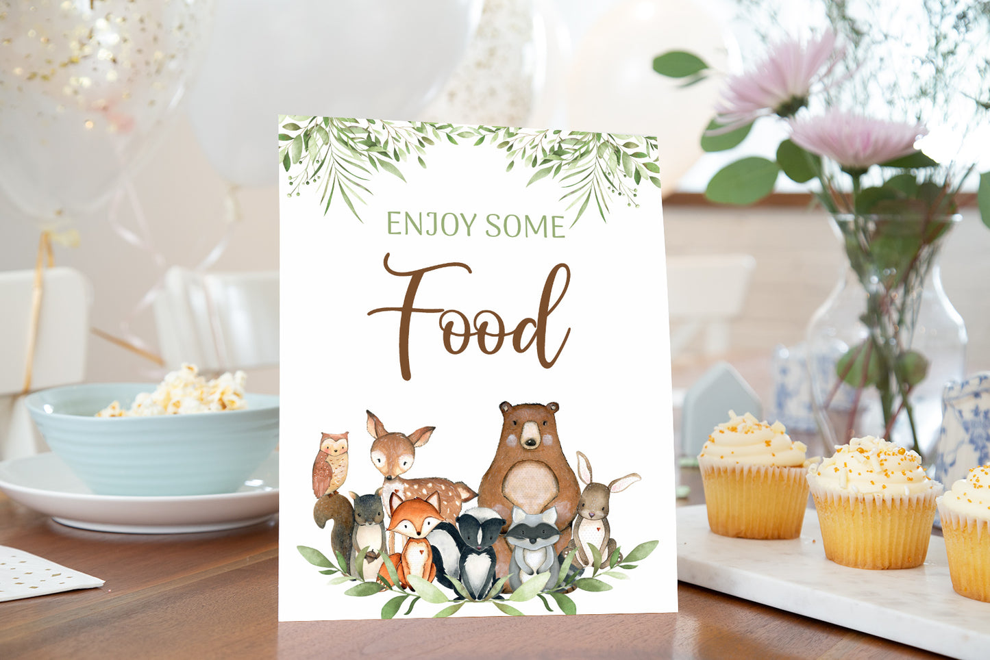 Woodland Food Sign | Forest Animals Party Decorations - 47J0