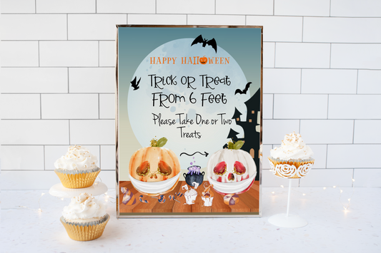 Halloween Treats Sign Printable | Halloween theme Party Table Decoration -115D