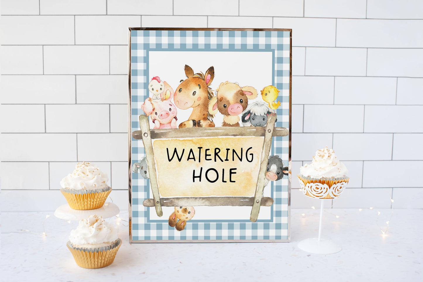 Farm Watering Hole Sign | Farm Theme Party Table Decoration - 11C2