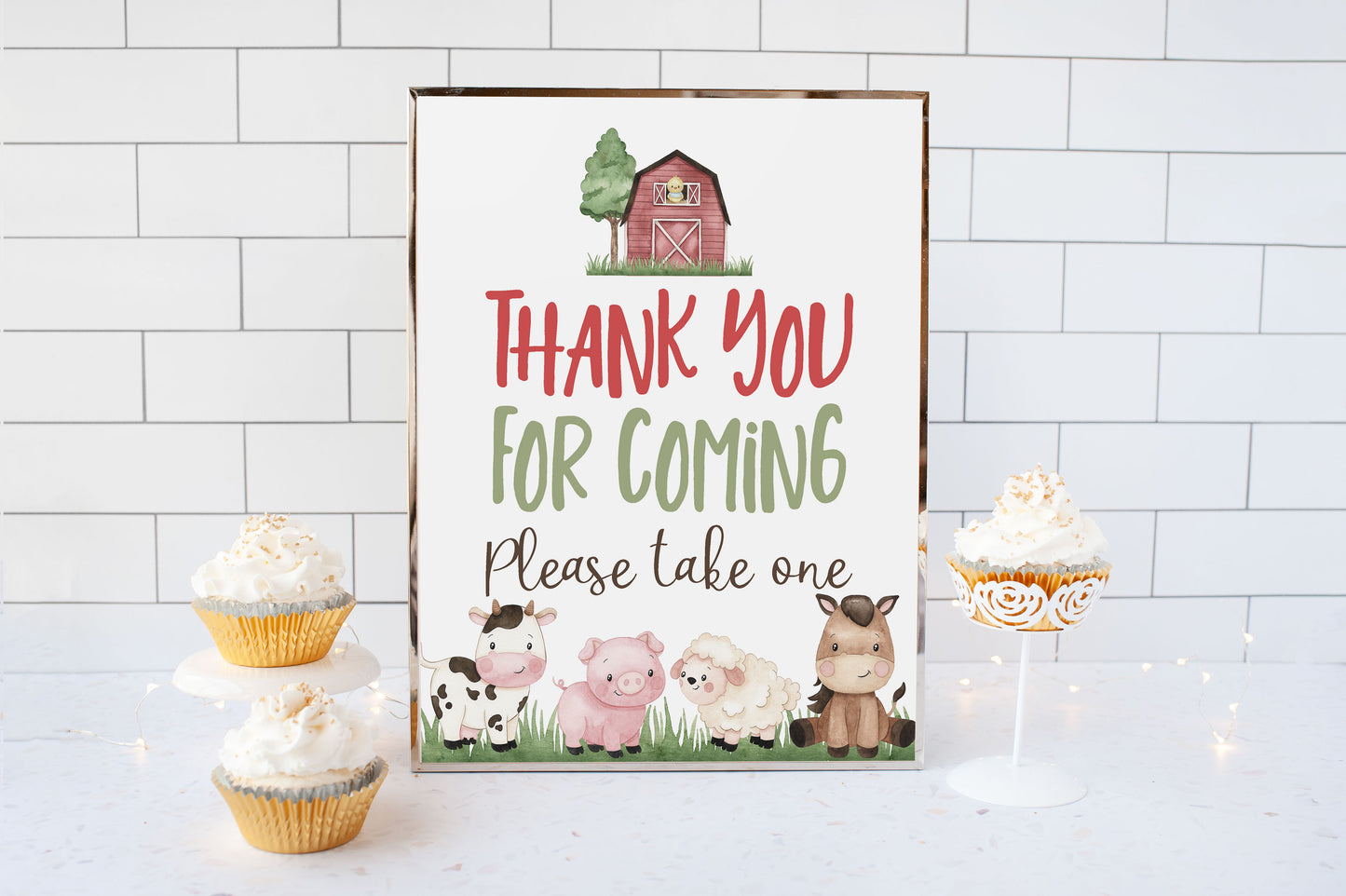 Thank You For Coming Sign Printable | Farm Party Table Decoration - 11A