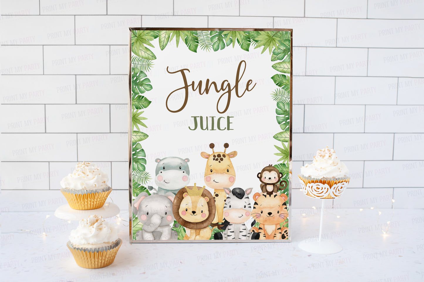 Jungle Juice Sign | Safari Animals Party Table Decorations - 35E