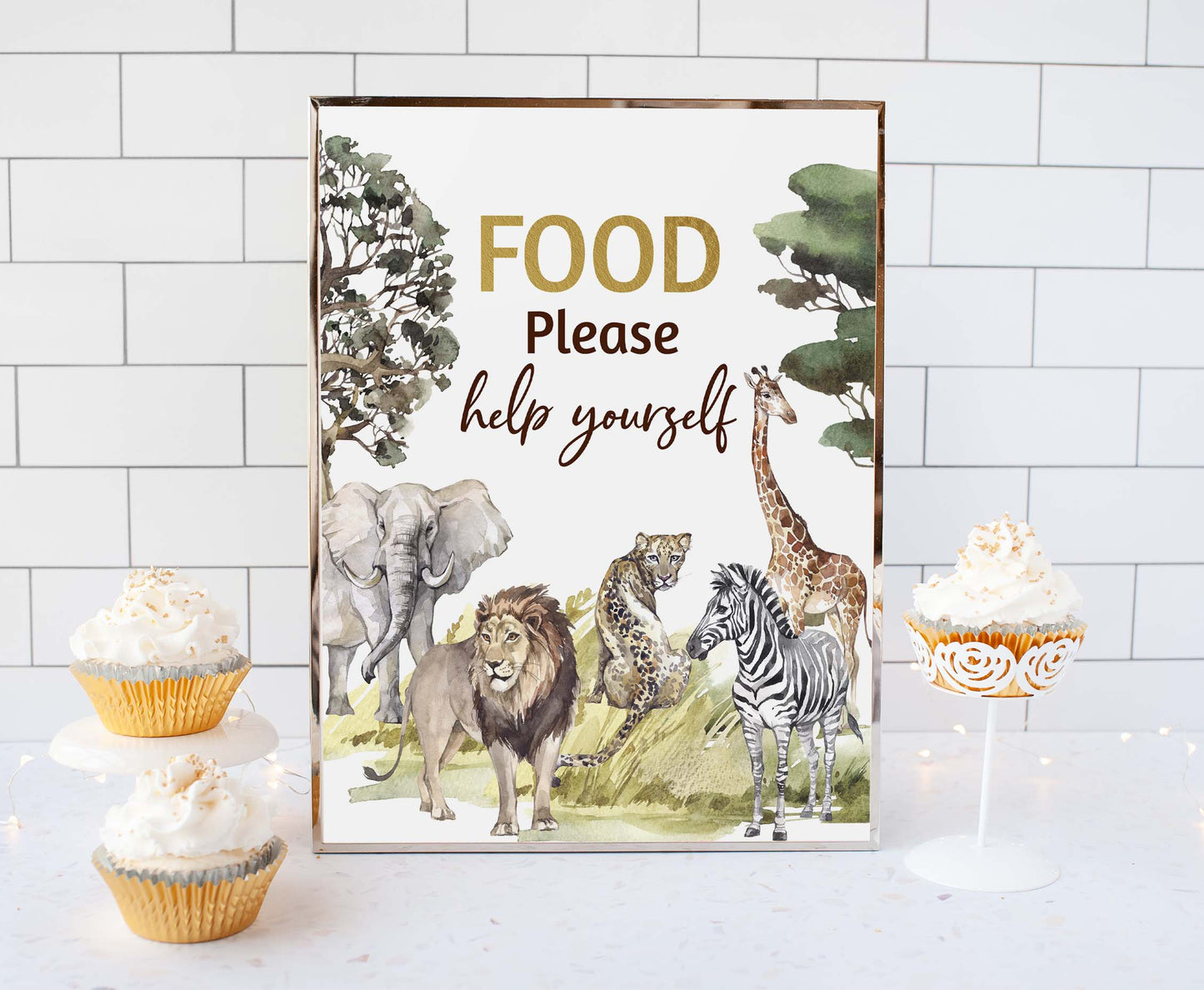 Safari Food Sign | Jungle Themed Party Table Decorations - 35I