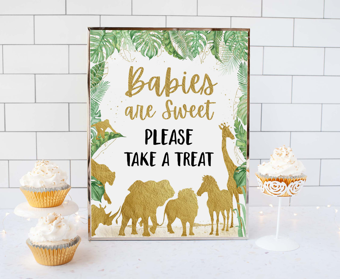 Safari Cards and Gifts Sign | Jungle Themed Party Table Decorations - 35K