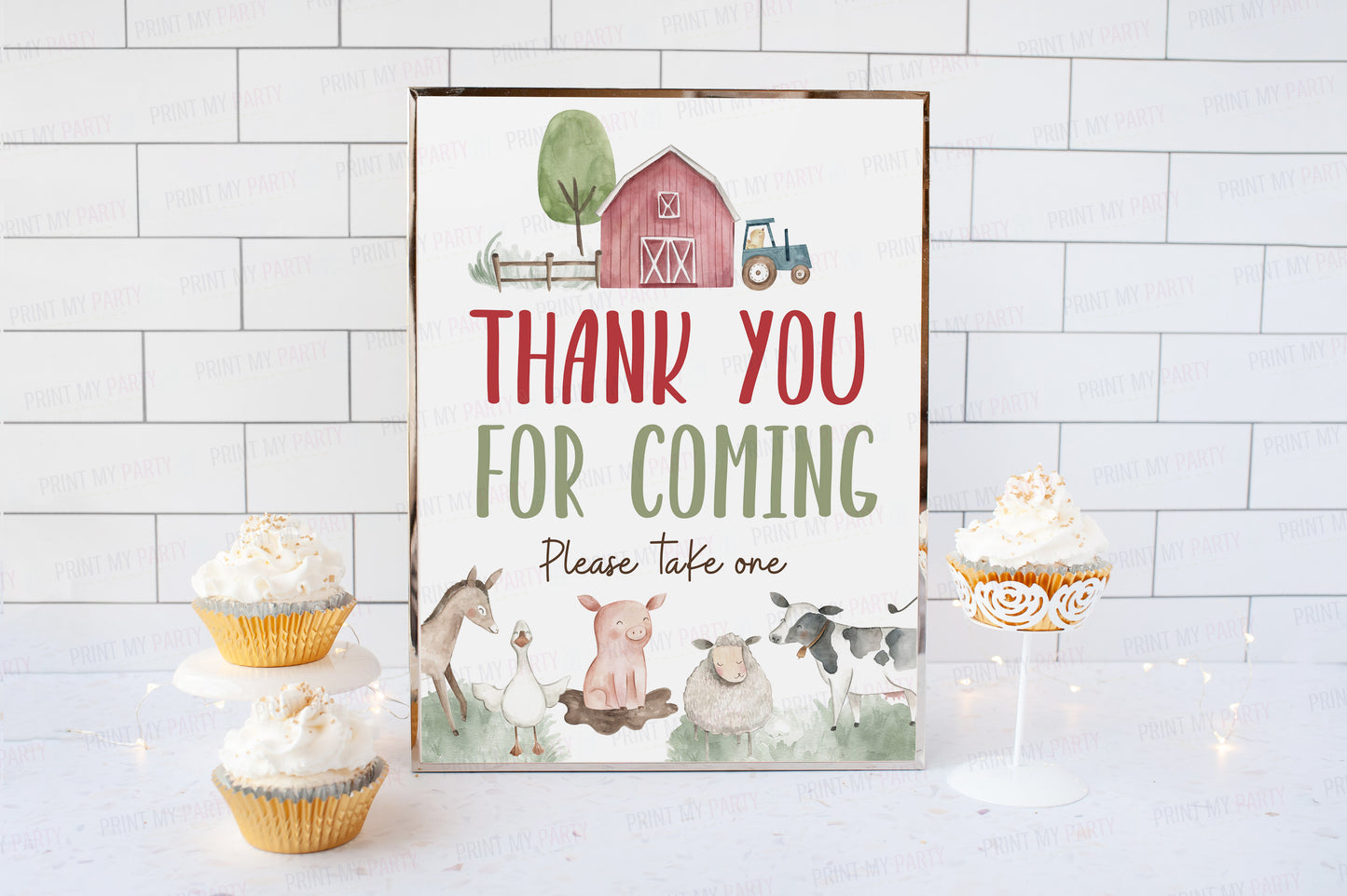 Thank You For Coming Sign | Farm Party Decorations - 11B