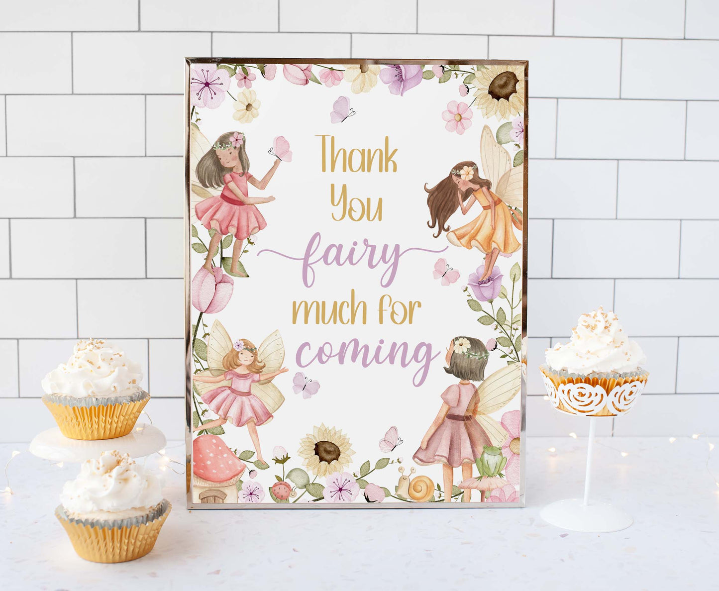 Fairy Thank You for coming Sign | Fairy Themed Party Table Decorations - 10A