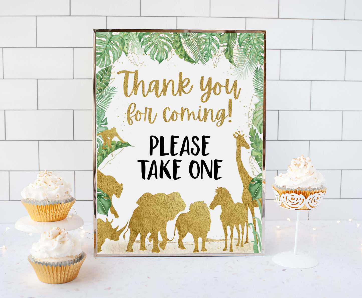 Safari Thank you for Swinging by Sign | Jungle Themed Party Table Decorations - 35K