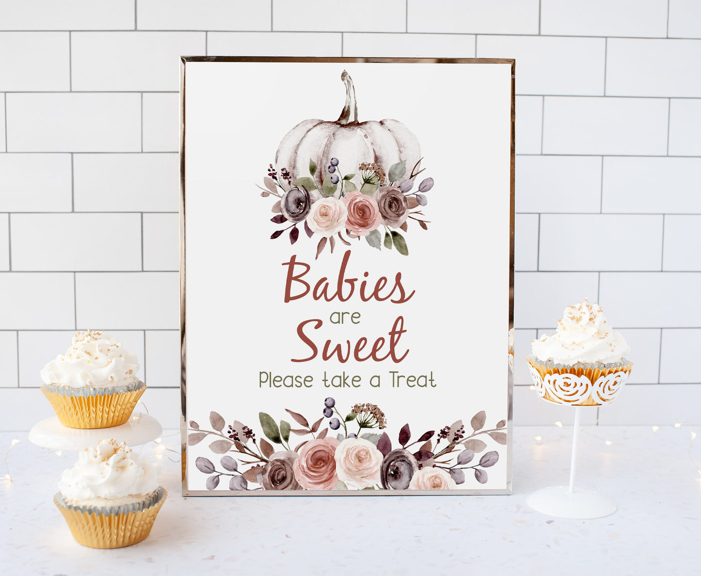 Fall Babies are Sweet Sign | Pumpkin Themed Party Table Decorations - 30I