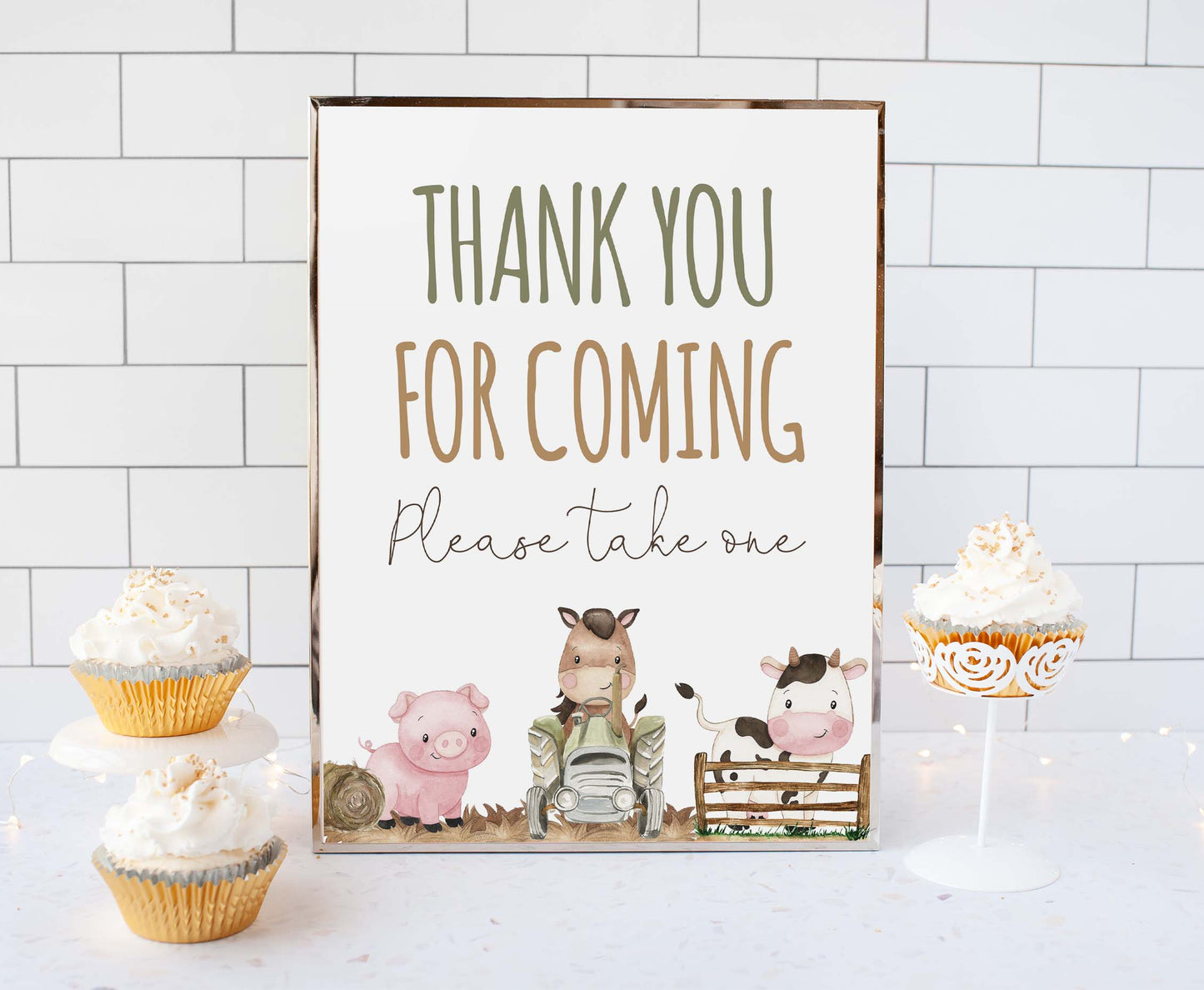 Thank you for coming Sign Printable | Farm Party Table Decoration - 11E