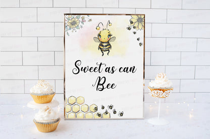 Sweet as can Bee Sign | Bee theme Party Table Decoration - 61A