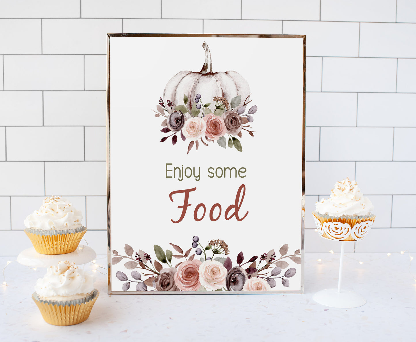 Fall Food Sign | Pumpkin Themed Party Table Decorations - 30I