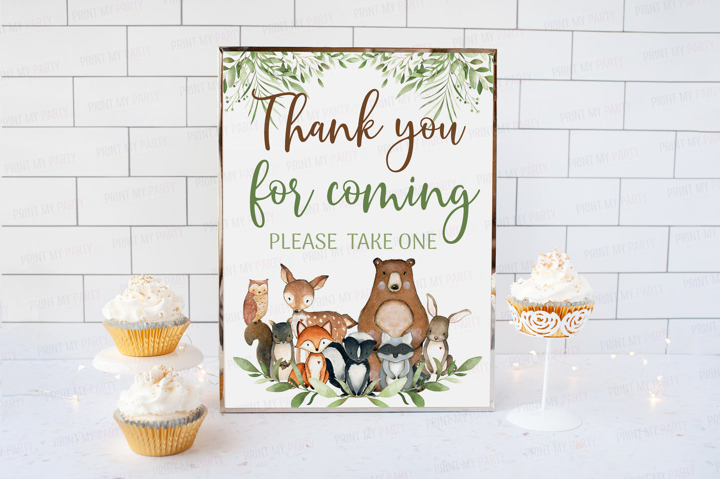 Woodland Thank You for Coming Sign | Forest Animals Party Decorations - 47J0