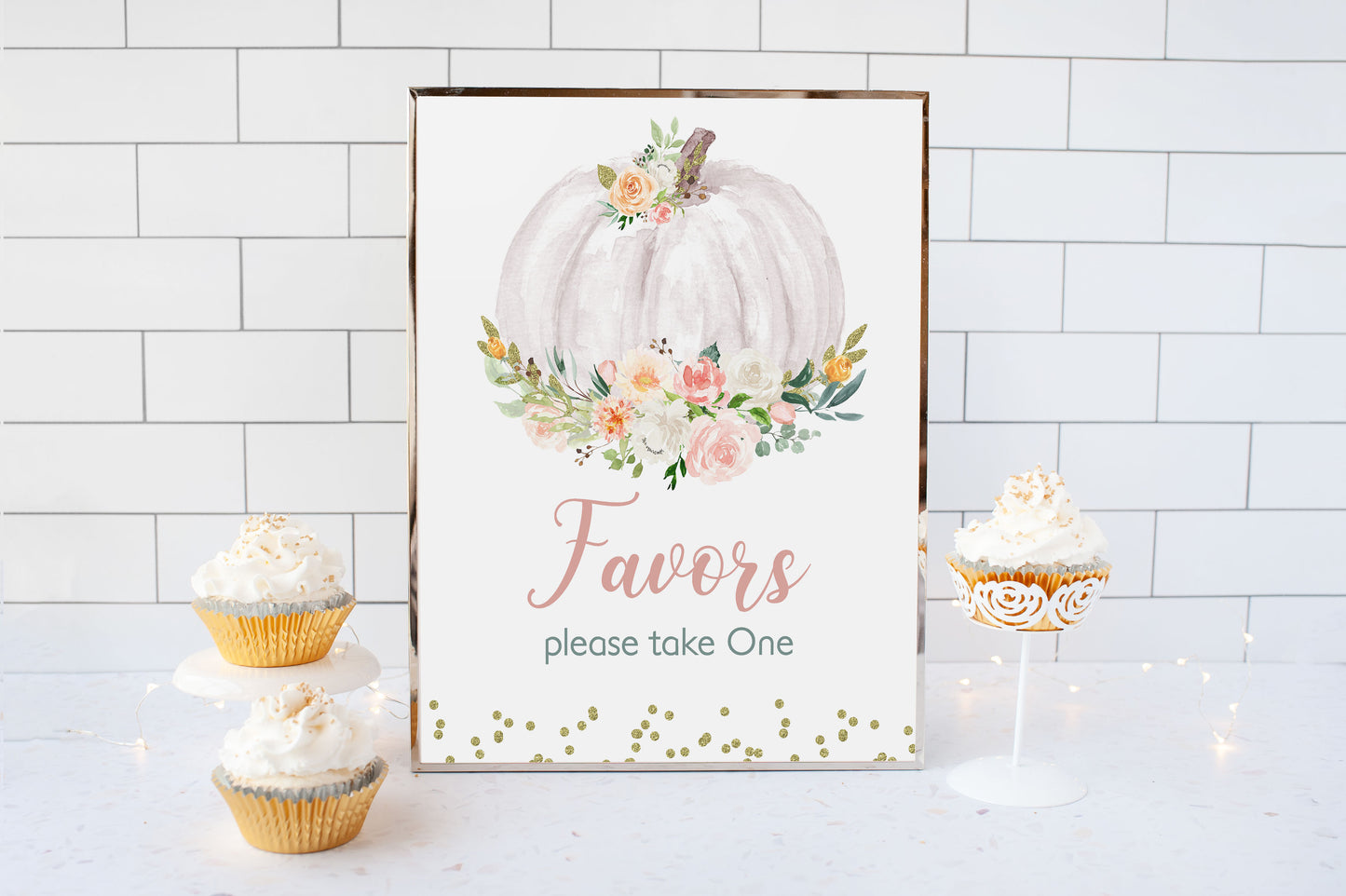 Pumpkin Favors Sign | Pumpkin theme Party Table Decoration - 30H