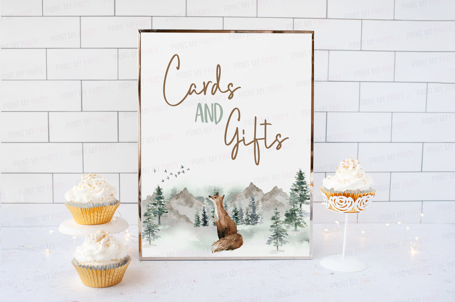 Cards and Gifts Sign Printable | Woodland Party Table Decoration - 47H