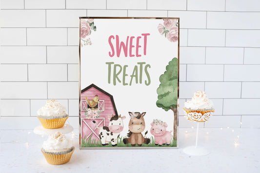 Sweet Treats Sign | Girl Farm Party Decorations - 11A