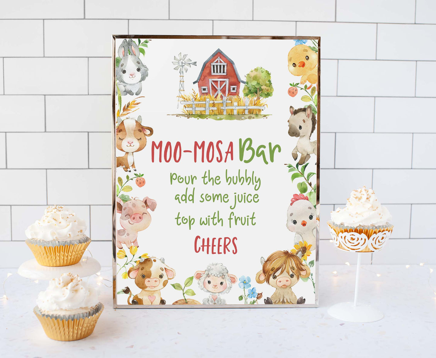 Moomosa Bar Sign Printable | Farm Party Table Decoration - 11d