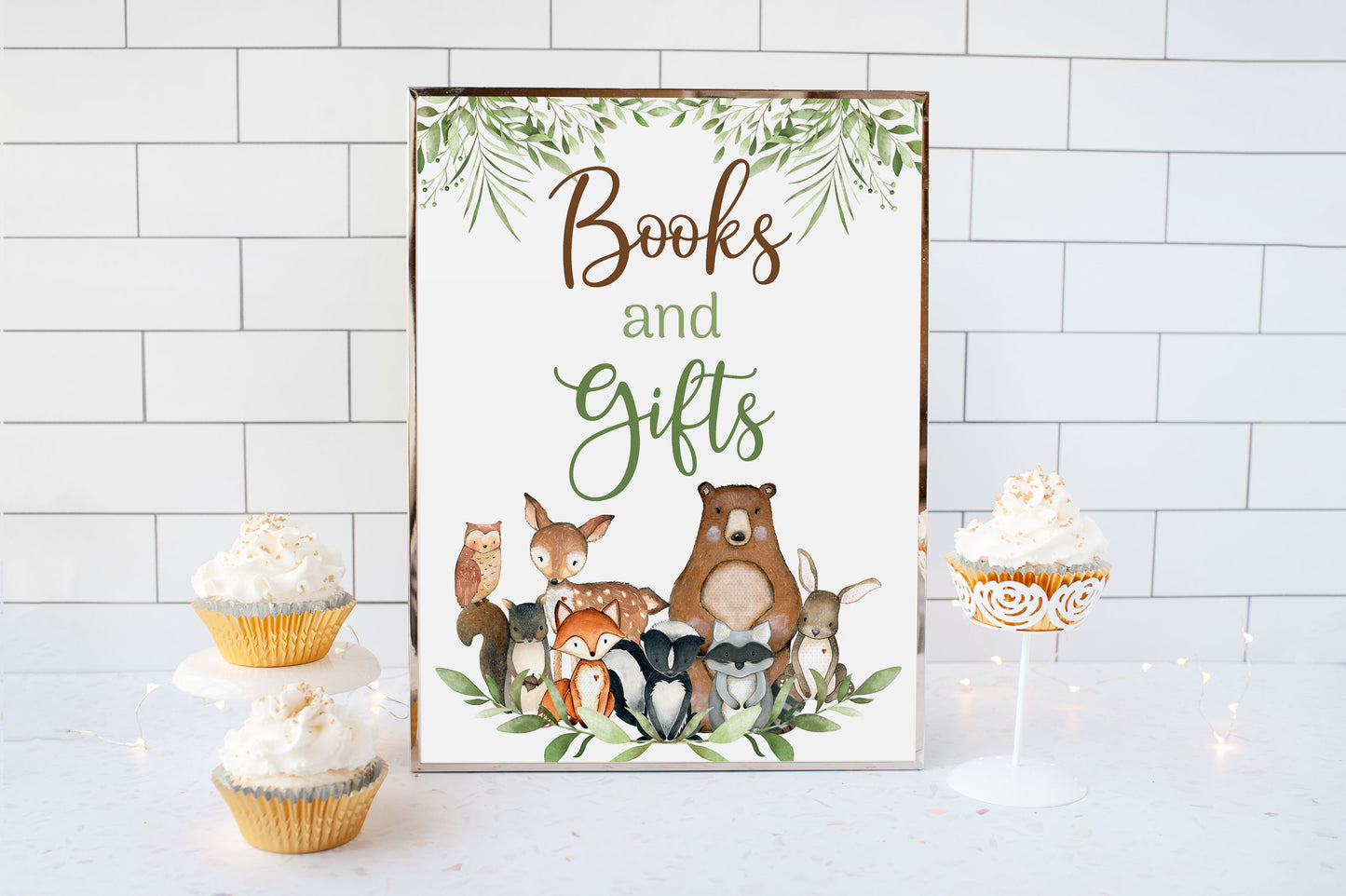 Woodland Cards and Gifts Sign | Forest Animals Party Decorations - 47J0