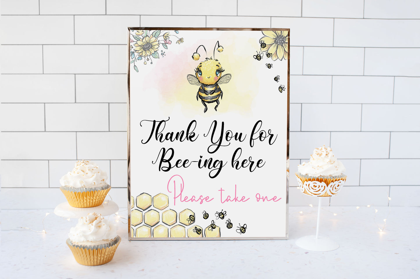 Thank You For Bee-ing here Sign | Bee theme Party Table Decoration - 61A