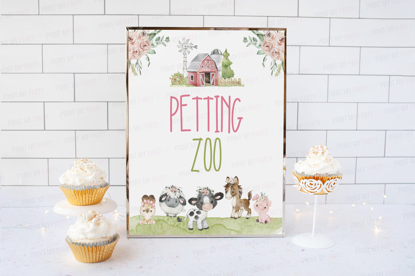 Petting Zoo Sign | Girl Farm Party Decorations - 11C1