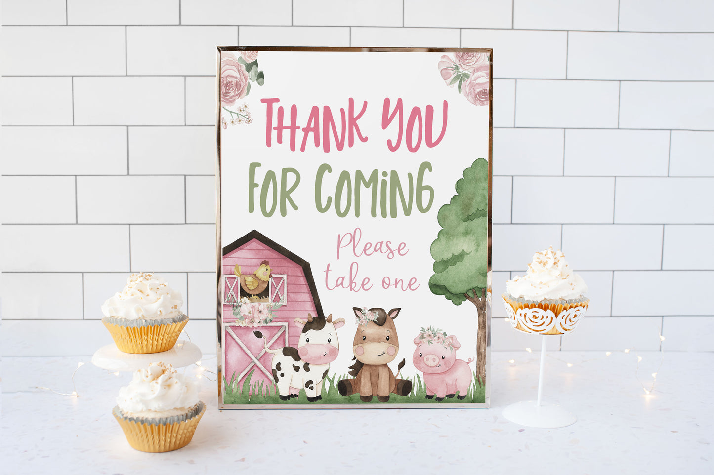 Thank You For Coming Sign | Girl Farm Party Decorations - 11A