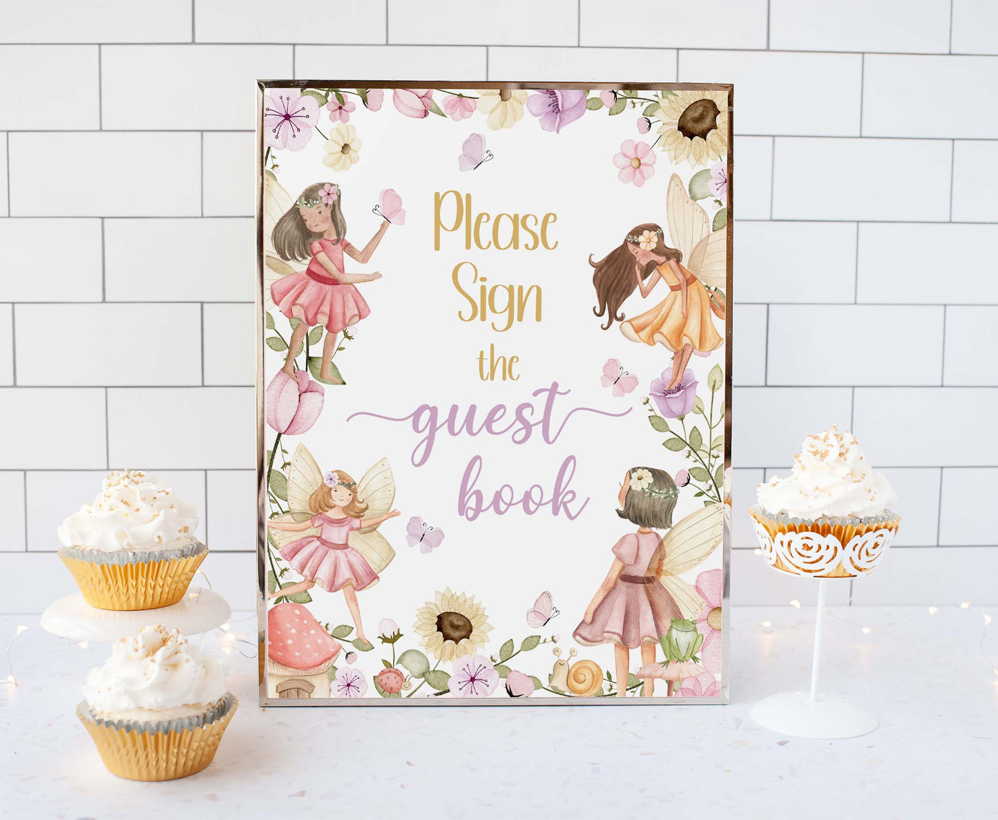 Fairy Guest Book Sign | Fairy Themed Party Table Decorations - 10A