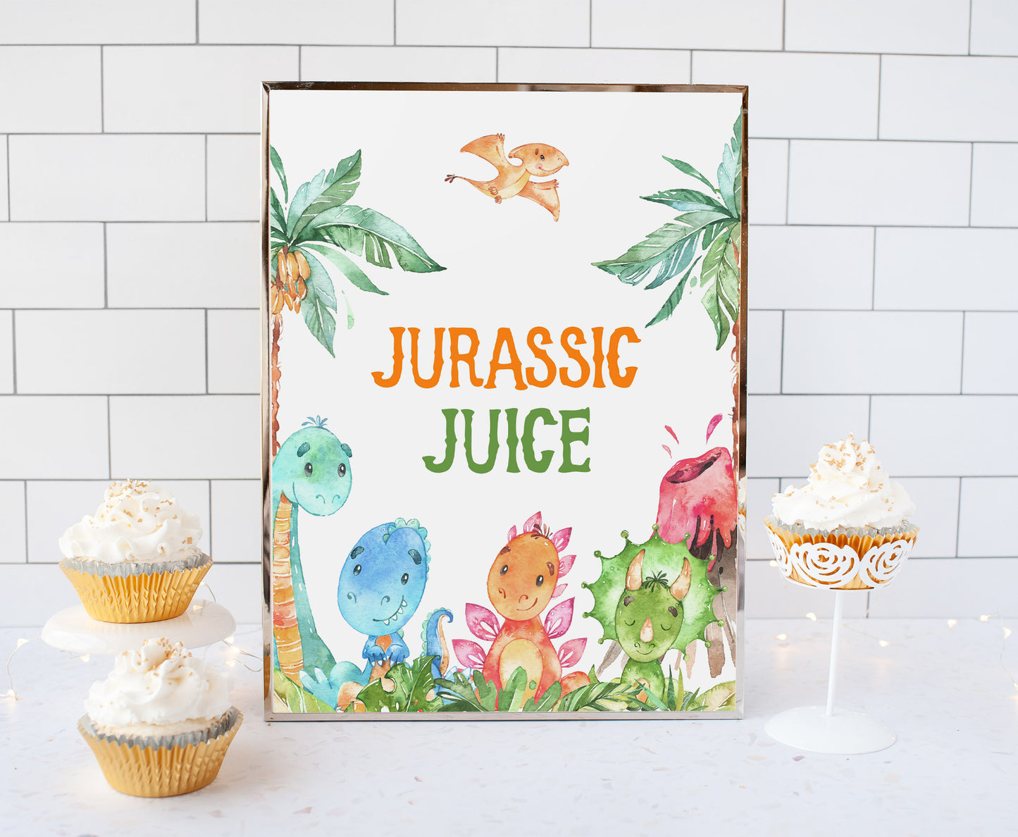 Dinosaur Jurassic Juice Sign | Dinosaur Themed Party Table Decorations - 08A