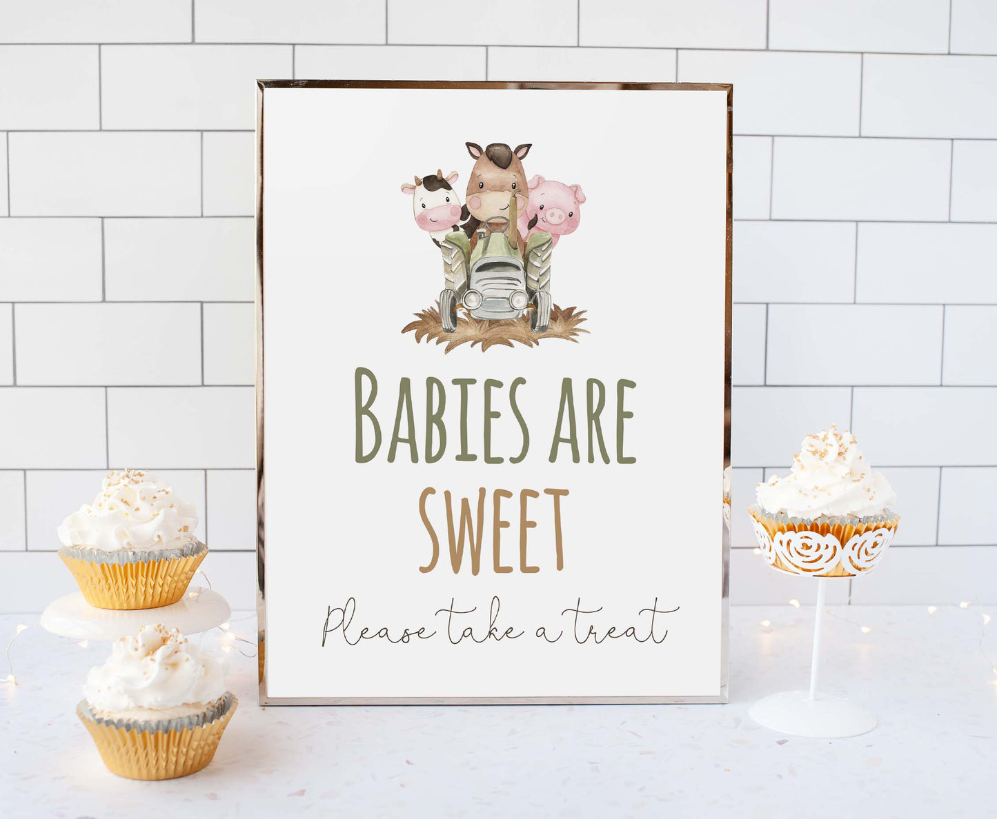 Babies are Sweet Sign Printable | Farm Party Table Decoration - 11E