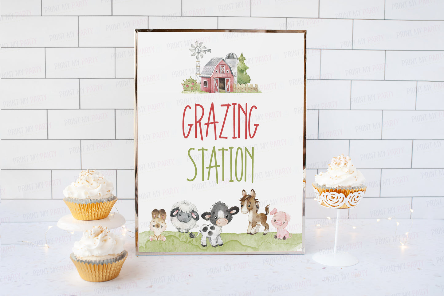 Grazing Station Sign Printable | Farm Party Table Decoration - 11C1