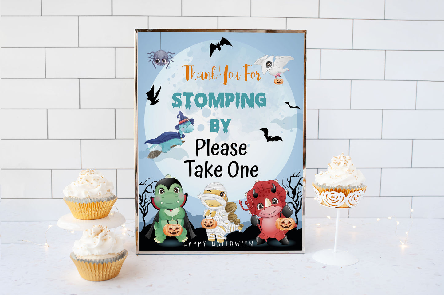 Halloween Dino Treats Table Sign | Dinosaurs Theme Party - 115F