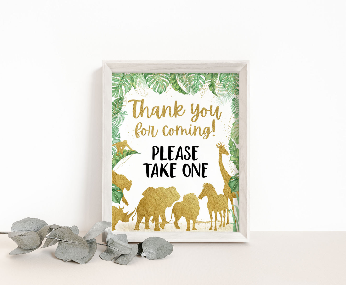 Safari Thank you for coming Sign | Jungle Themed Party Table Decorations - 35K