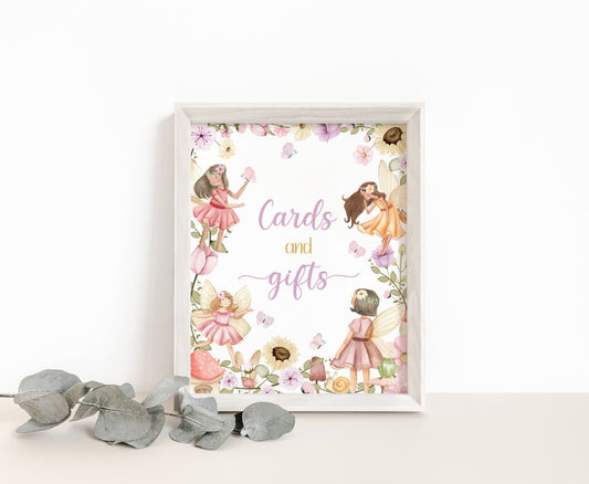 Fairy Cards and Gifts Sign | Fairy Themed Party Table Decorations - 10A