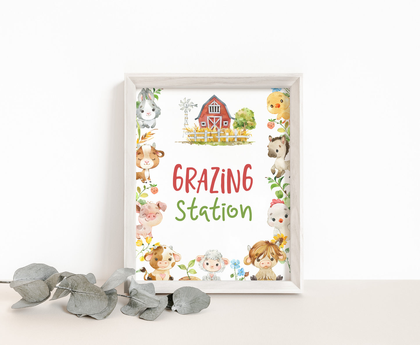 Grazing Station Sign Printable | Farm Party Table Decoration - 11d