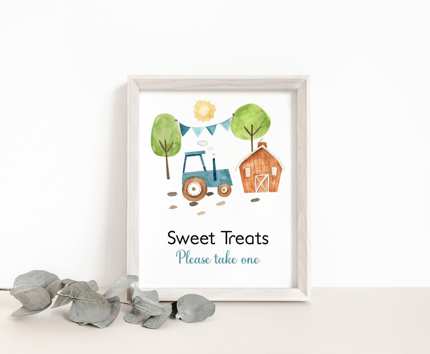 Tractor Sweet Treats table Sign | Farm Party Decorations - 11F