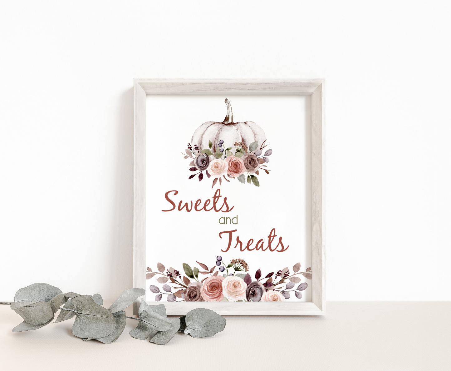 Fall  Sweets and Treats Sign | Pumpkin Themed Party Table Decorations - 30I