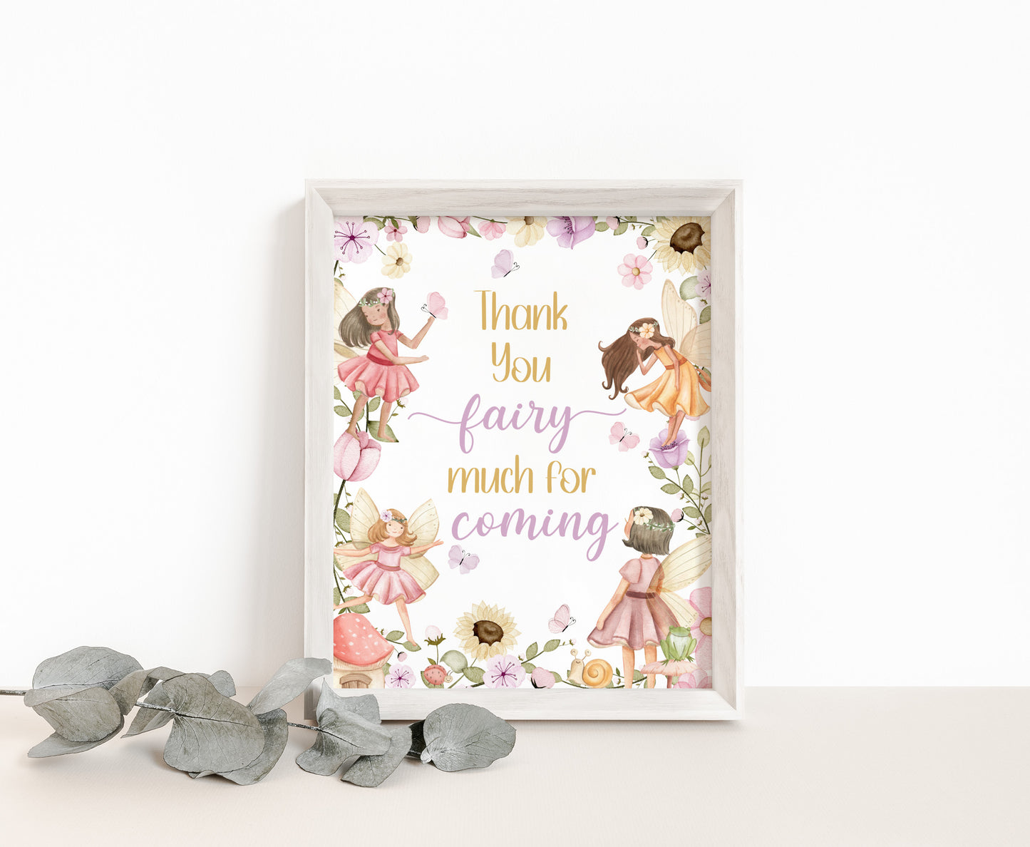 Fairy Thank You for coming Sign | Fairy Themed Party Table Decorations - 10A