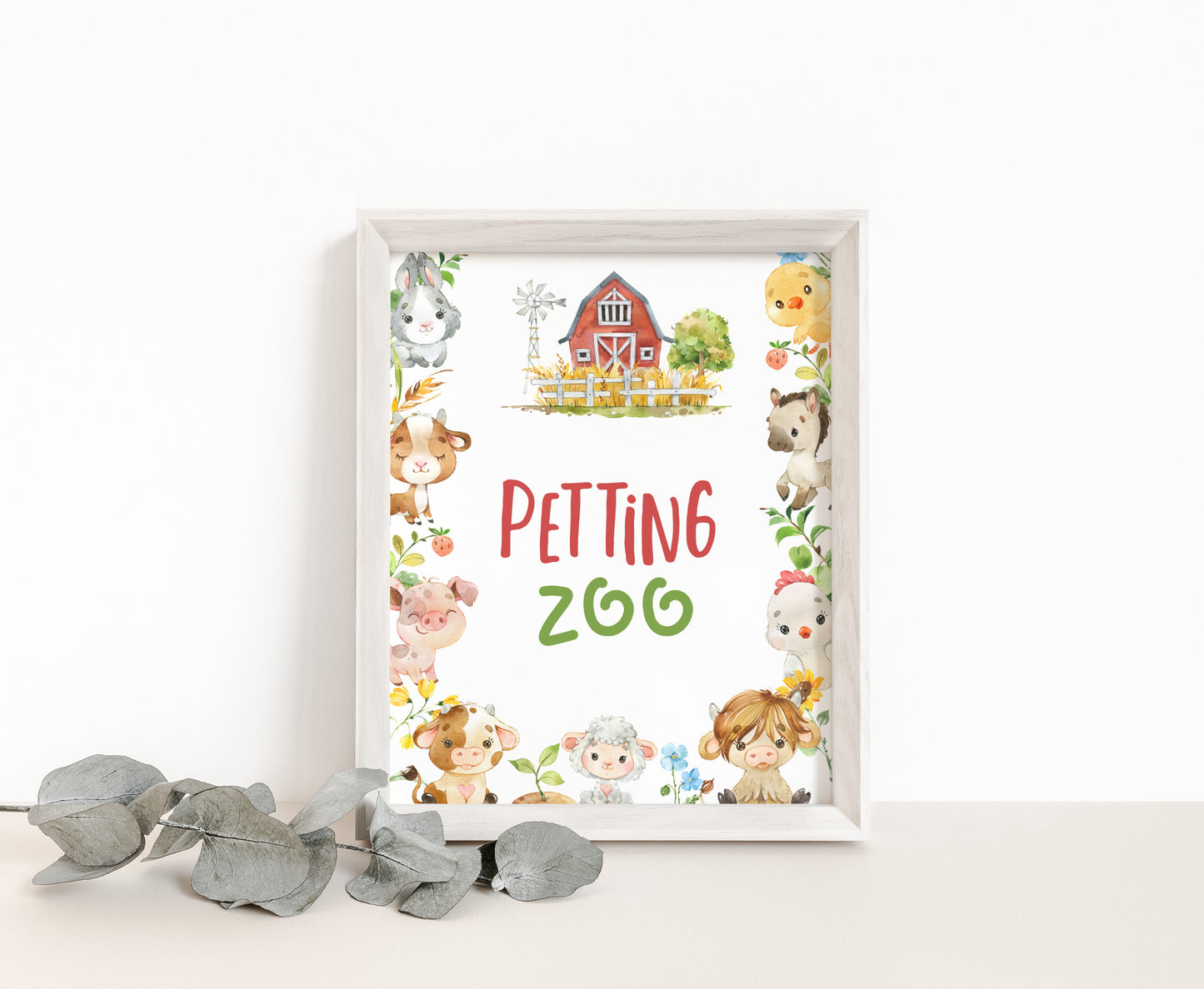 Petting Zoo Sign Printable | Farm Party Table Decoration - 11d