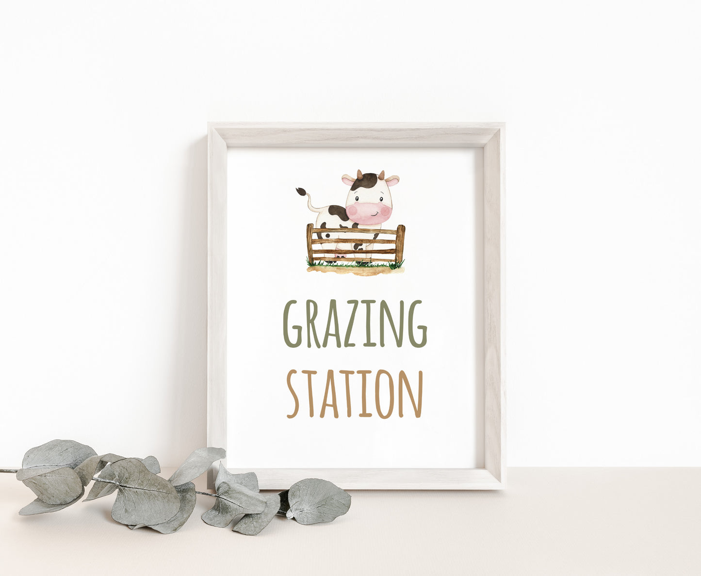 Grazing Station Sign Printable | Farm Party Table Decoration - 11E