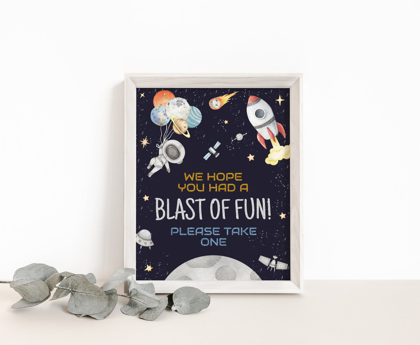 Space Blast of Fun Sign | Astronaut Themed Party Table Decorations - 39C