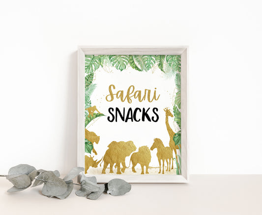 Safari Sancks Sign | Jungle Themed Party Table Decorations - 35K