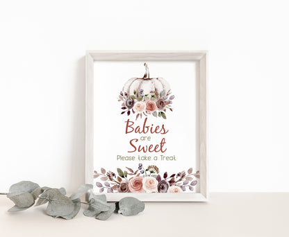 Fall Babies are Sweet Sign | Pumpkin Themed Party Table Decorations - 30I