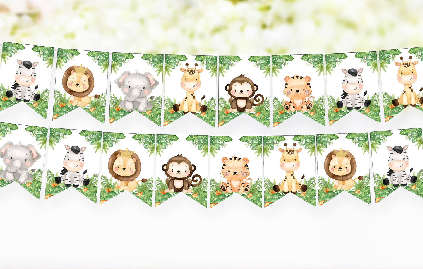 Safari Animals Banner | Jungle Theme Printable Party Decorations - 35E