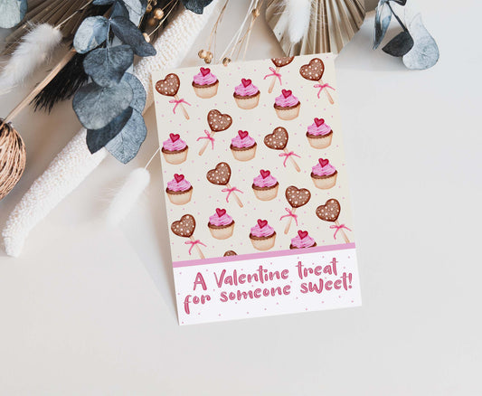 A valentine treat for someone sweet Cookie Card | Valentines Printable Cards - 119