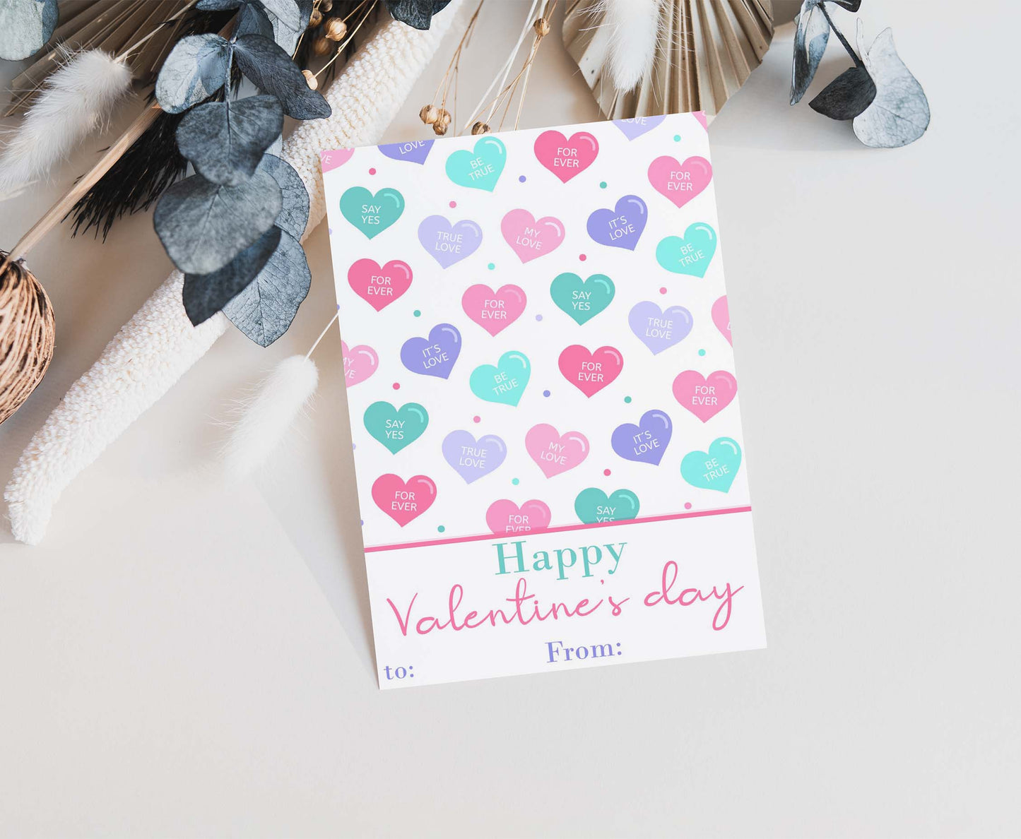 Hearts Valentine's Day Cookie Card | Valentines Printable Cards - 119