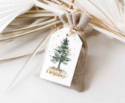 Gold Pine Tree Christmas Tag | Christmas Gift Tags - 112